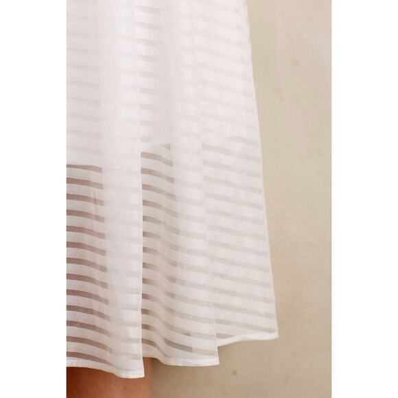 Anthropologie Leifsdottir Shadow Stripe Midi Skirt in Whte Size 6 - Picture 8 of 11